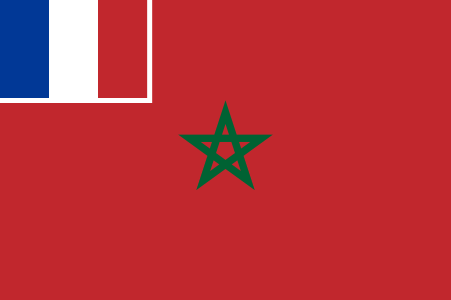 Maroc drapeau du protectorat francais au maroc 1919 1946