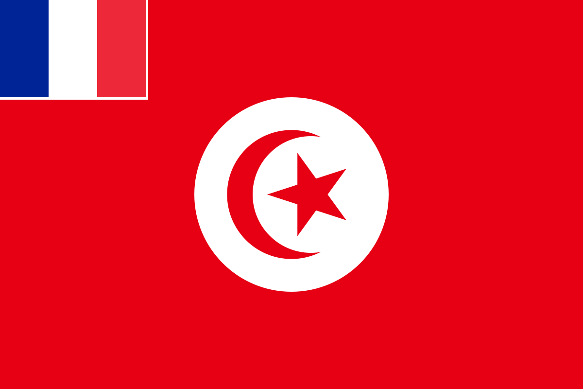 Tunisie drapeau de la tunisie francaise 1881 1956